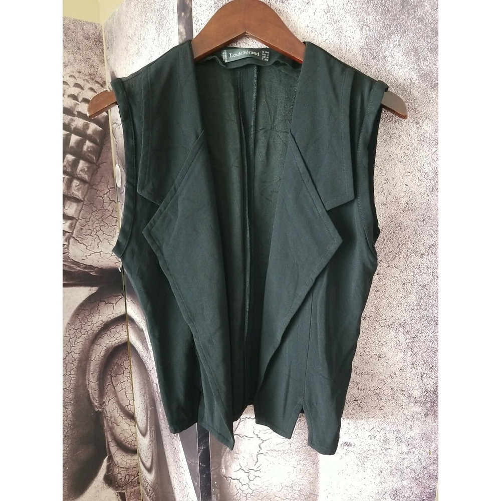 LOUIS FERAUD Women's‎ Open Front Black Vest Layer Size 4 US